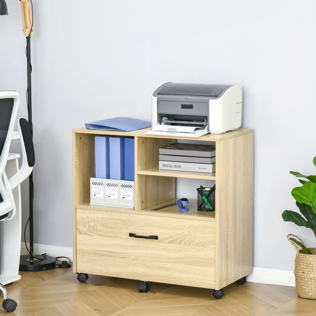Vinsetto Mobilier Birou din Lemn cu Suport pentru Imprimantă, Design Elegant și Modern, Ideal pentru Birou Acasă | Aosom Romania