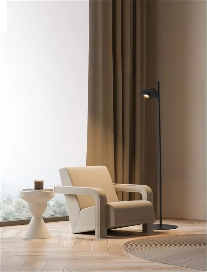 Lampa de podea LED cu spot directionabil stil minimalist KEDROS negru