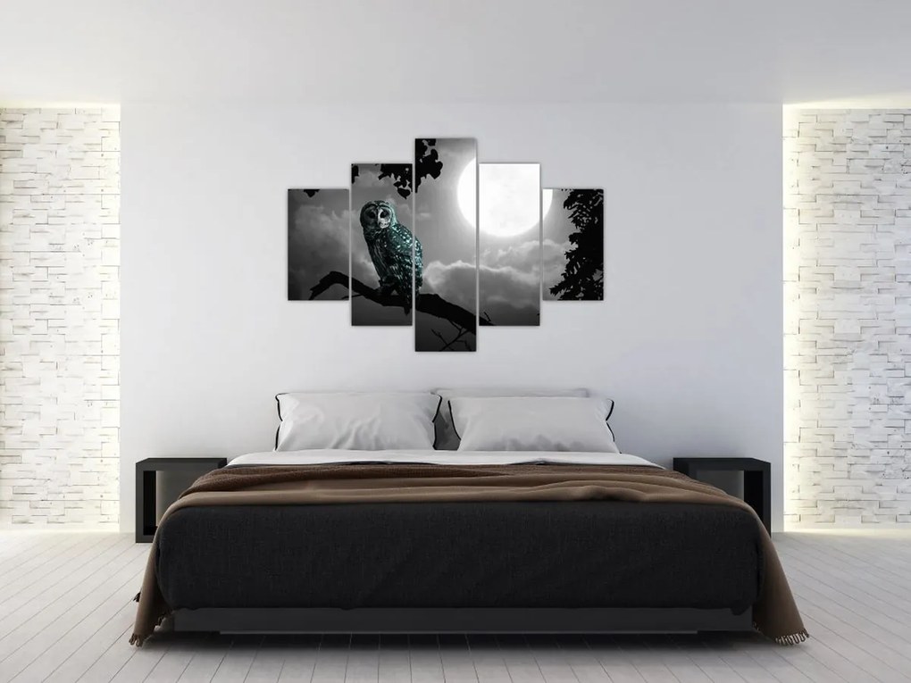 Tablou - Bufniță de noapte, albastru (150x105 cm)