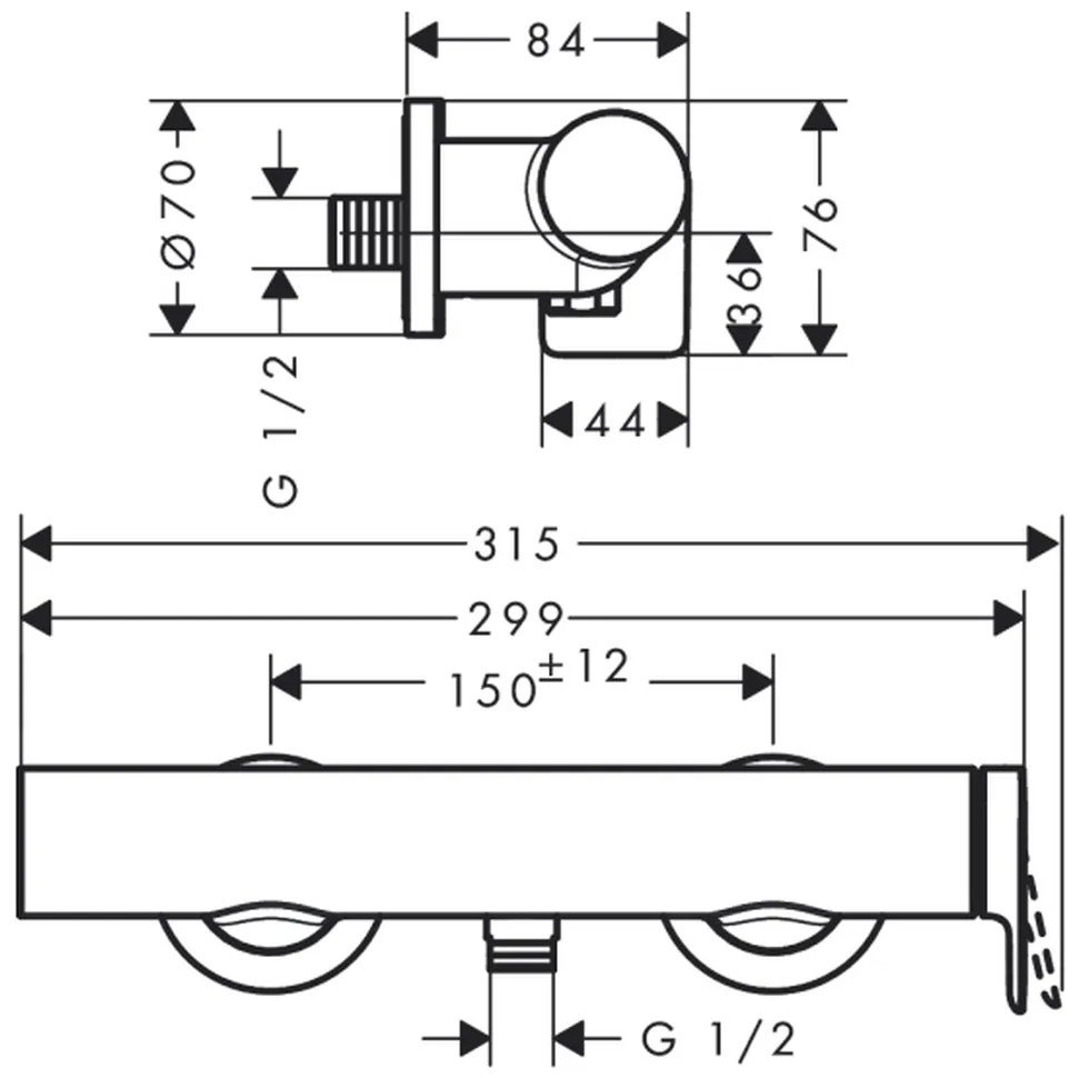 Baterie dus monocomanda culoare alb mat Hansgrohe Vivenis 75620700 Alb mat