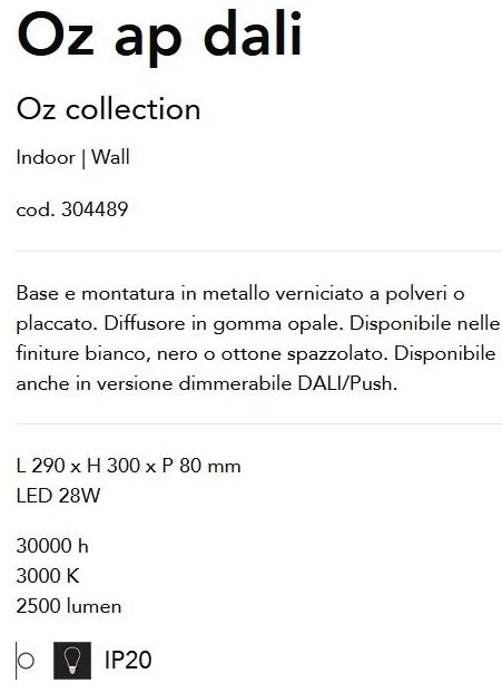 Aplica LED design modern circular OZ AP dali alba
