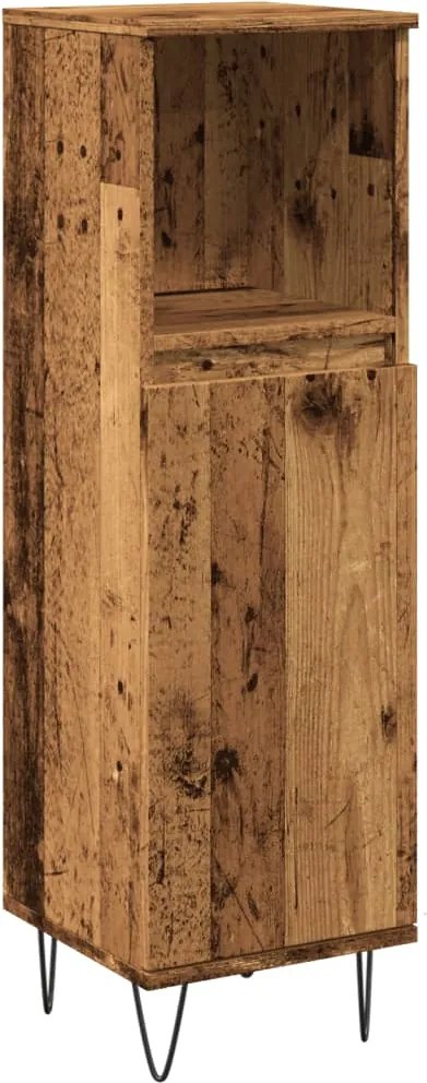 vidaXL Dulap de baie, lemn vechi, 30x30x100 cm, lemn prelucrat