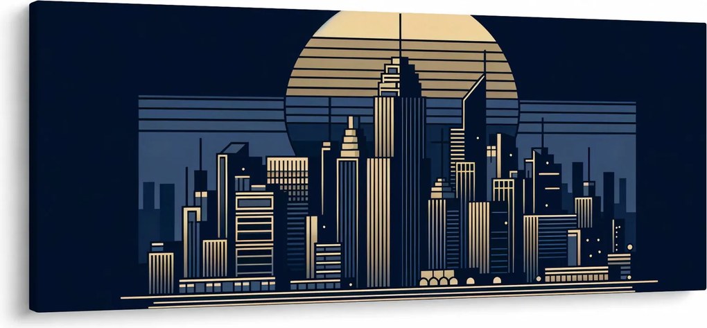 Tablou – Oraș geometric (120x50 cm)