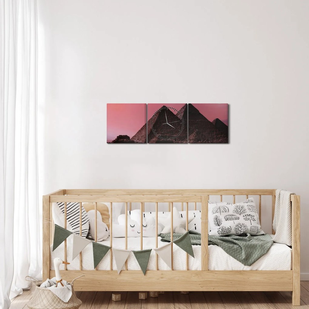 Tablou - Piramidă, Giza, Egipt (cu ceas) (90x30 cm)