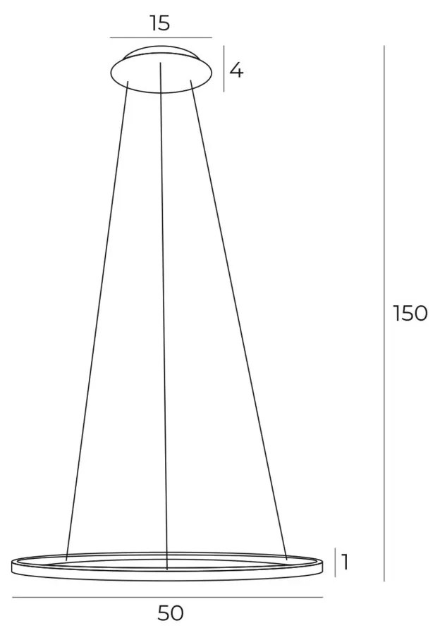 Lustra suspendata LED dimabila design modern QUEEN auriu periat, 50cm