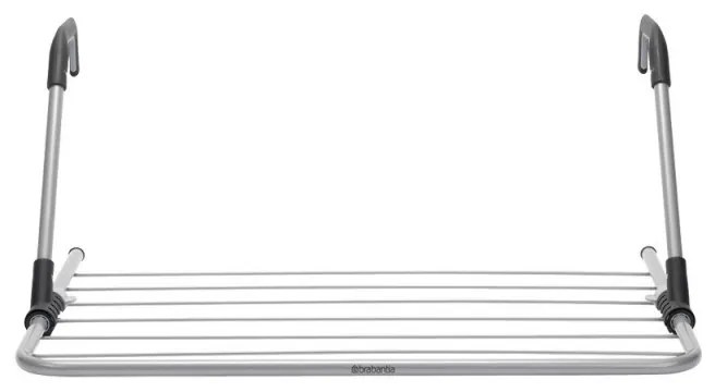Uscator de rufe suspendat Branbatia 90300178, 4,5 m, Pentru pereti pana la 11 cm, Brate pliabile, Inox