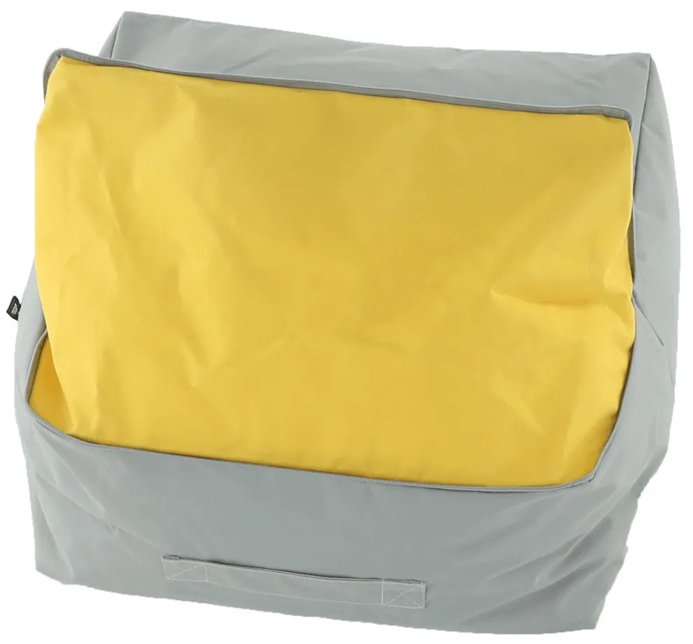 Fotoliu tip sac, gri/material textil verde, ALIMOR