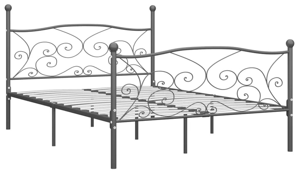 284467 vidaXL Cadru de pat, gri, 200 x 200 cm, metal