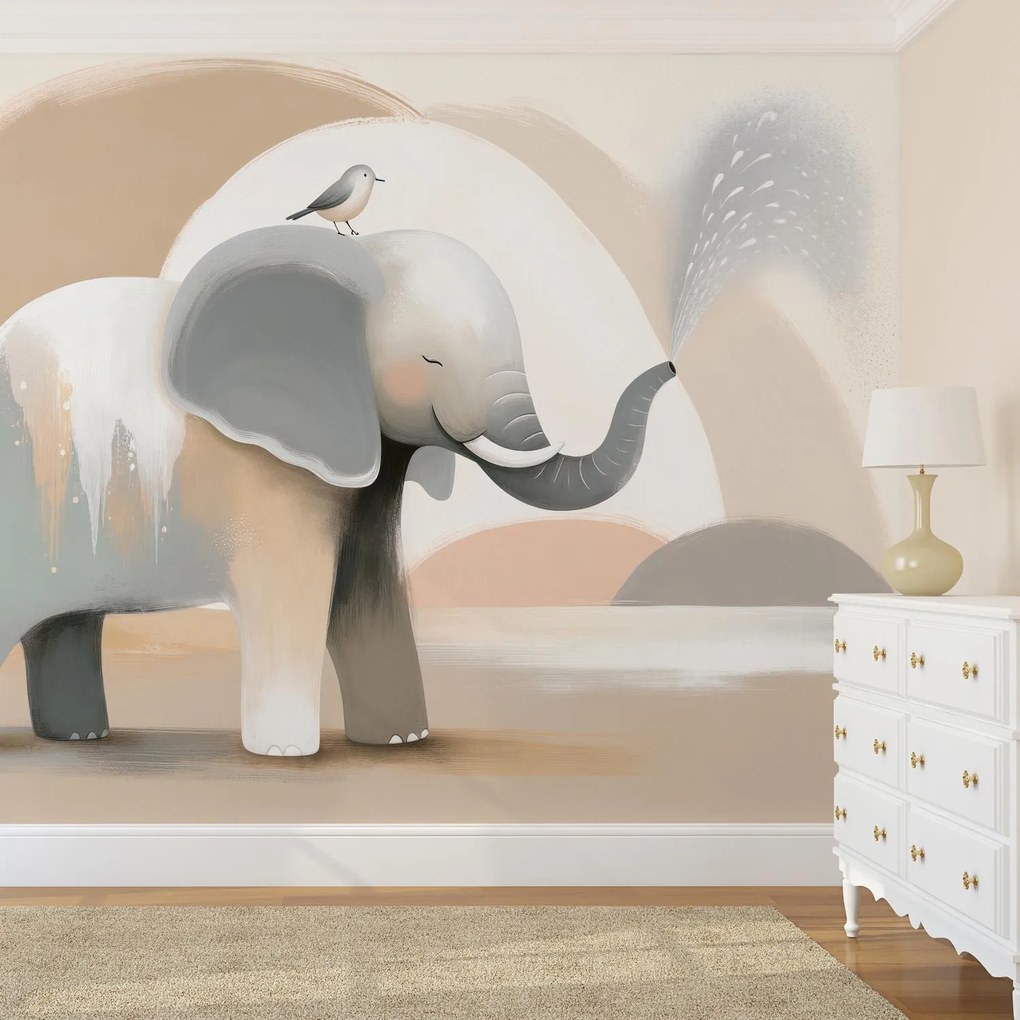 Fototapet - Elefant pastelat (147x102 cm)