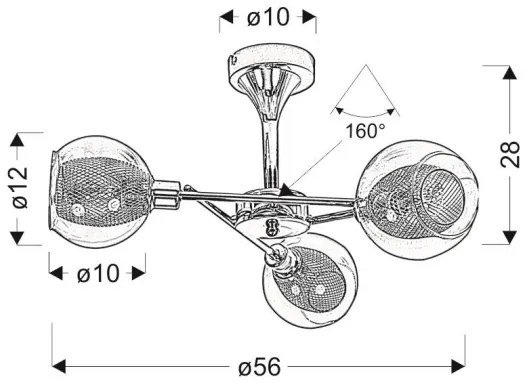 Lustră pe tijă OZZO 3xE14/40W/230V