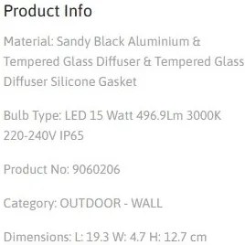 Aplica LED pentru exterior design modern IP65 Nobu