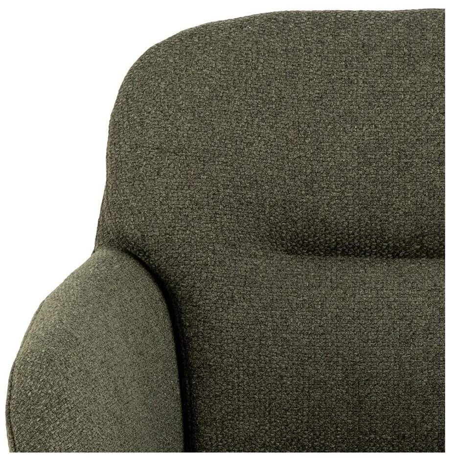 Scaun de sufragerie kaki cu cotiere tapițat Dora – Actona