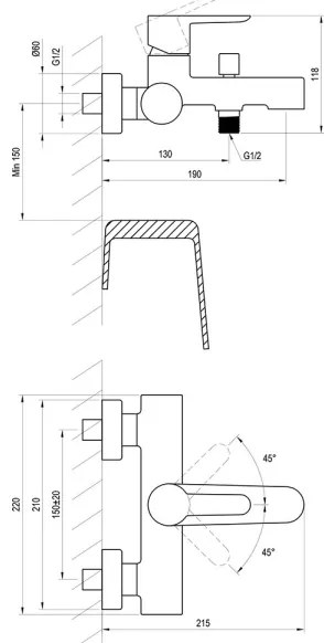 Baterie pentru cadă Ravak PURI X070192, neagră