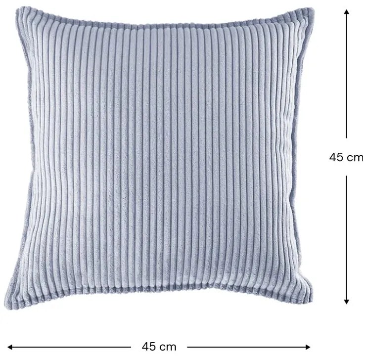 Pernă decorativă pentru copii albastră cu tapițerie din catifea reiată Block – Wigiwama