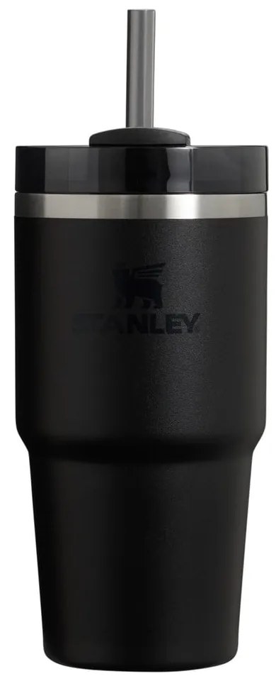 Termos negru cu pai din oțel inoxidabil 600 ml Quencher H2.0 FlowState Tumbler Black – Stanley