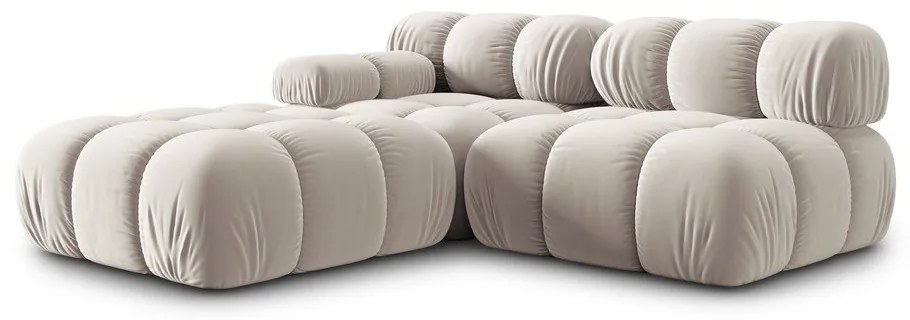Canapea modulară bej cu tapițerie din catifea 282 cm Bellis – Micadoni