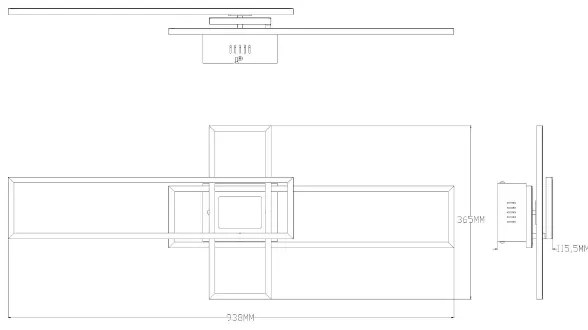 Plafonieră LED dimabilă Zuma Line MS243-BK LUMENZ LED/55W/230V 3000-6000K negru + telecomandă