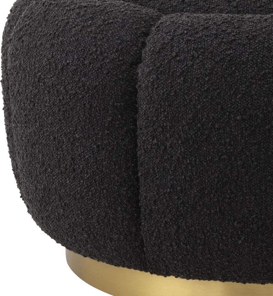 Taburete ottoman design elegant LUX Inger, boucle negru 115778 HZ