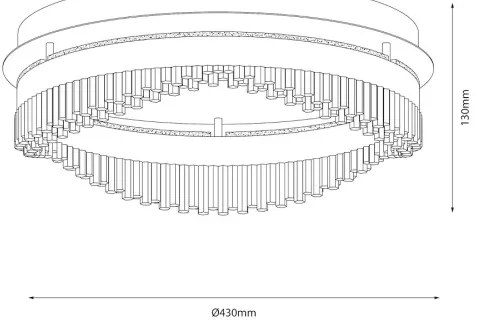 Plafonieră LED, 36 W/230 V, Ø 43 cm, auriu