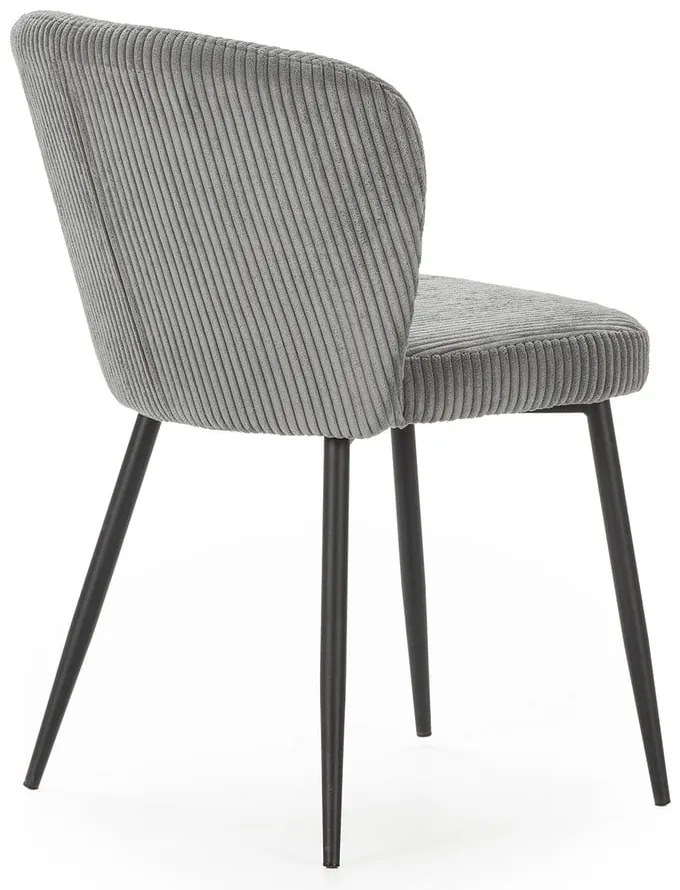 Scaune de dining gri 4 buc. din catifea reiată Megan – Marckeric