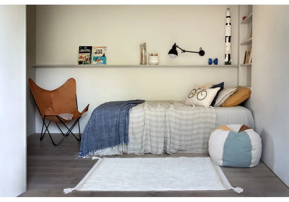 Covor crem lavabil/țesut manual din bumbac 120x160 cm Bloom Natural – Lorena Canals