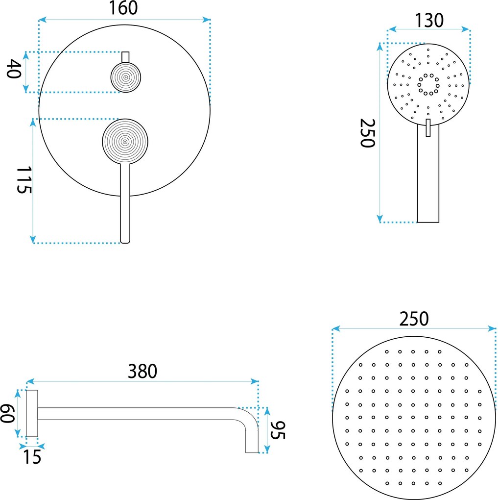 Set de dus incastrat Rea Foster Brush Nickel + BOX