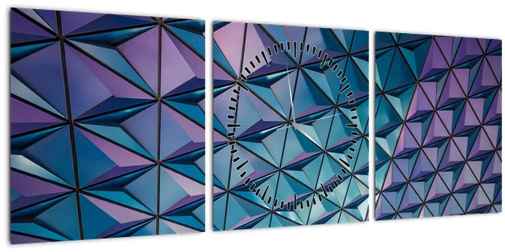 Tablou - structură colorată (cu ceas) (90x30 cm)