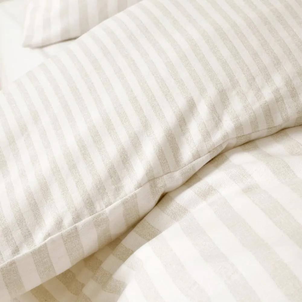 Lenjerie de pat bej/crem din flanelă pentru pat dublu 200x200 cm – Catherine Lansfield