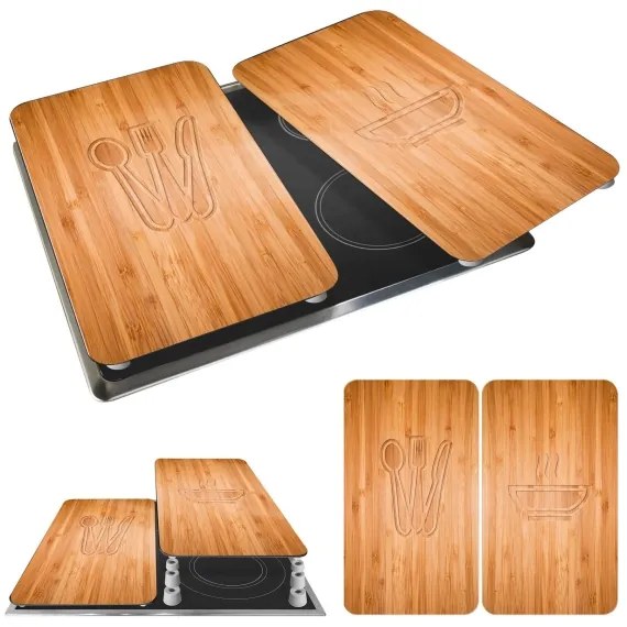 WENKO 2521497100 - Capac pentru aragaz 52x30 cm multicolor/gri/transparent