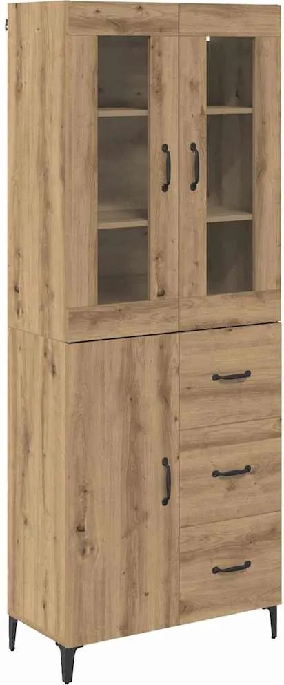 vidaXL Bufet Stejar Artizanal 69,5 x 34 x 180 cm Lemn compozit