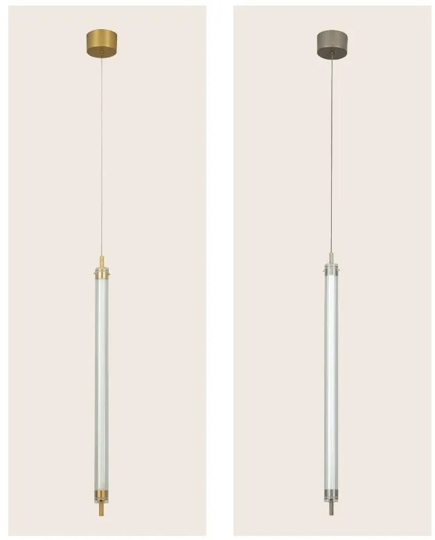 Pendul LED Vertical, Cilindric 20W 3000K BRUSHED GOLD ZB-25168