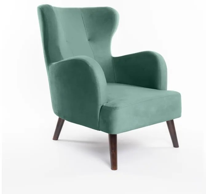 Fotoliu verde mentă wing cu tapițerie din catifea Noemye – Bonami Selection