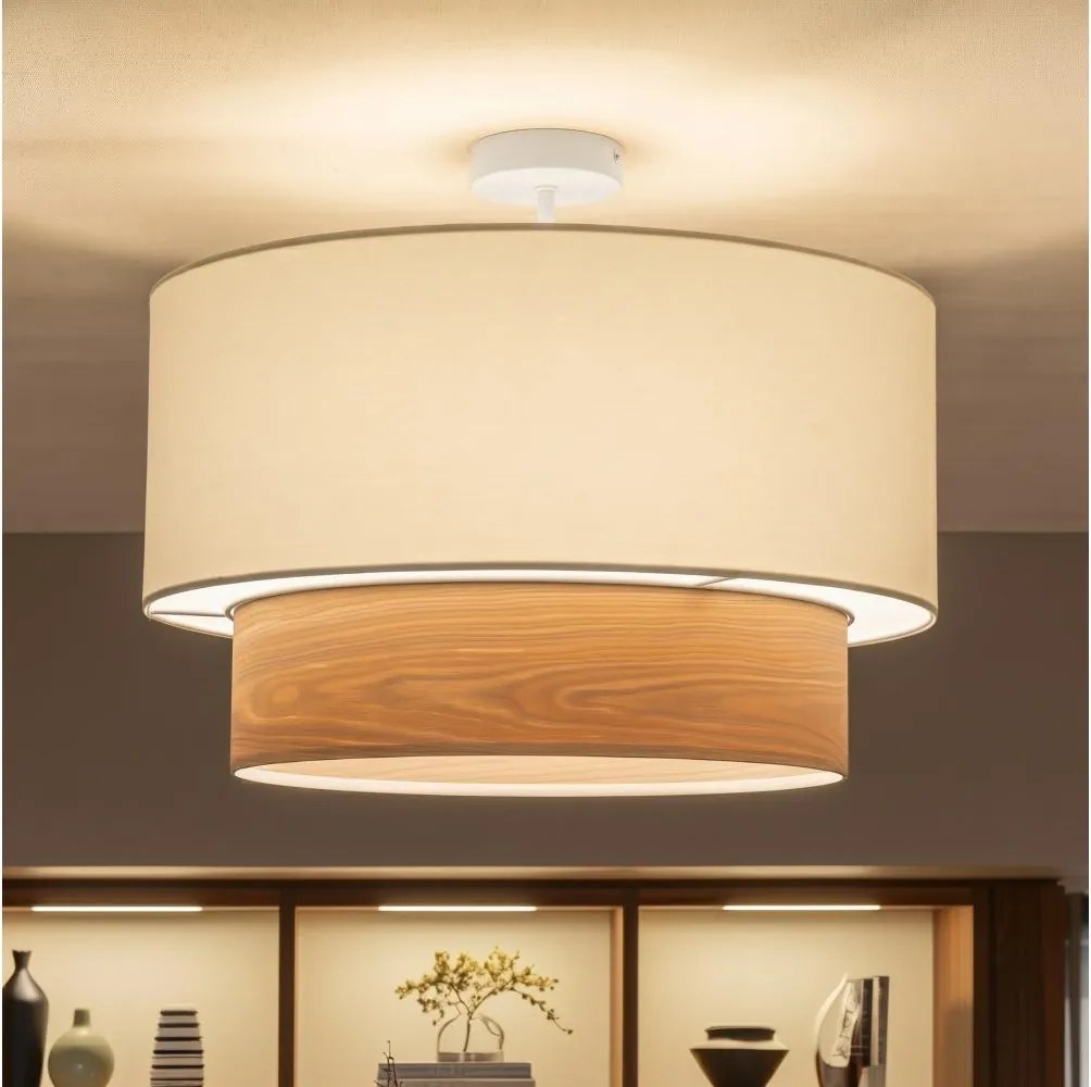Brilagi - Plafonieră LED aplicată CERIA, 1xE27/60W/230V, Ø 50 cm, alb/bej