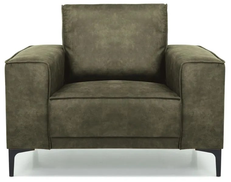 Fotoliu verde cu tapițerie din imitație de piele Copenhagen – Scandic