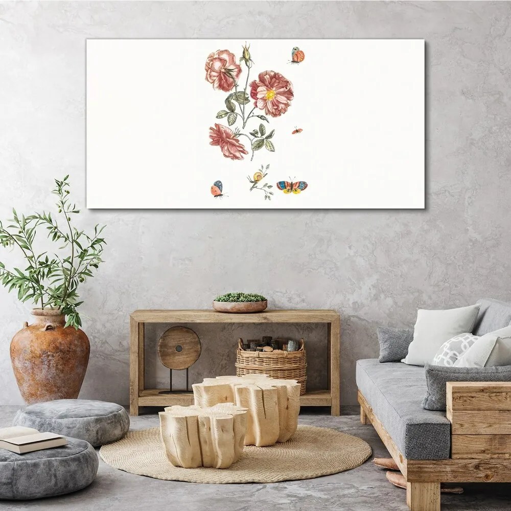 Tablou canvas Flori Plante Fluture