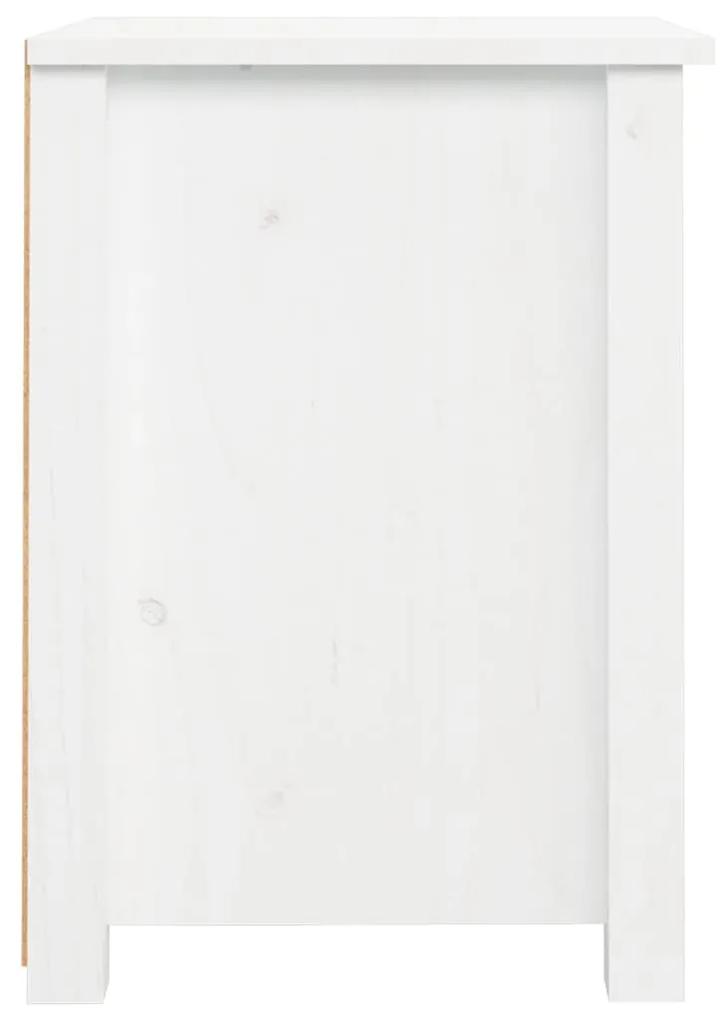 Noptiere, 2 buc., alb, 40x35x49 cm, lemn masiv de pin 2, Alb