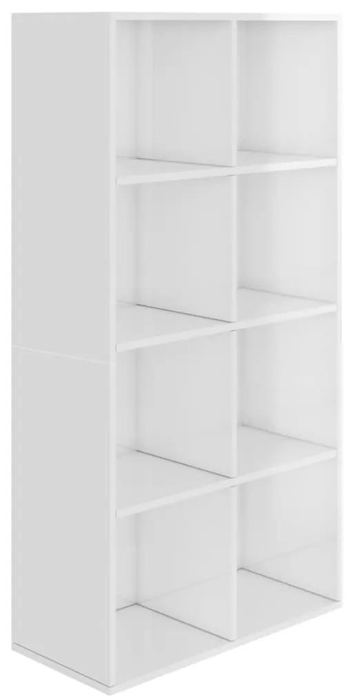 800159 vidaXL Bibliotecă/Dulap, alb extralucios, 66x30x130 cm, lemn prelucrat