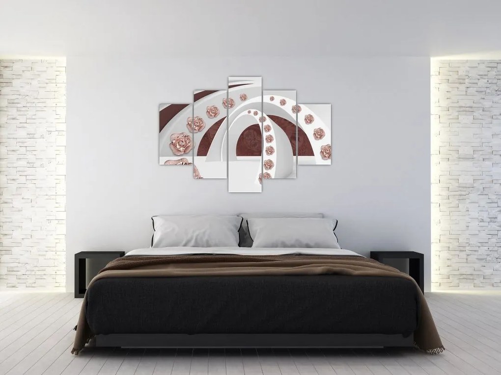 Tablou - Arcade 3D cu flori (150x105 cm)