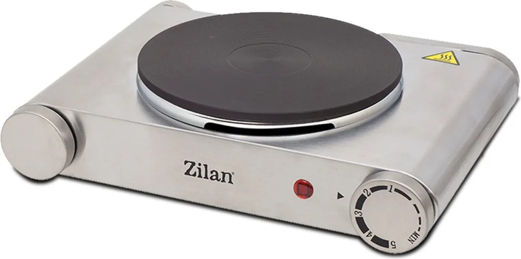 Plita electrica inox Zilan ZLN0535, 33x10x30, 1 arzator, 1500 W, termostat reglabil