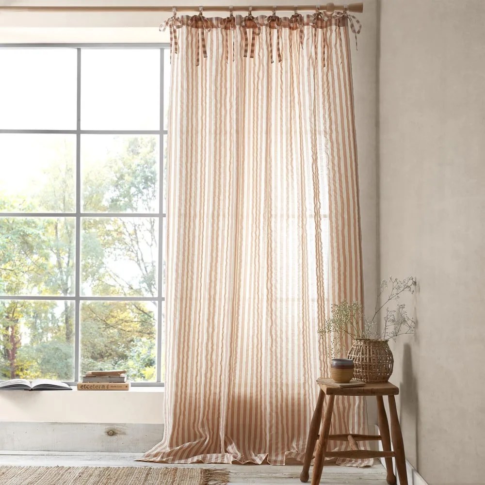 Perdea teracotă 140x229 cm Zanzibar Stripe – Pineapple Elephant