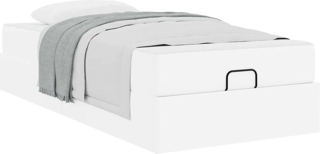 vidaXL Cadru de pat cu saltea cu saltea 2 pcs Alb PVC