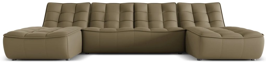 Coltar Moni cu 6 locuri in forma de U si tapiterie din piele naturala