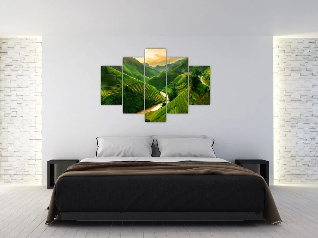 Tablou - Terase de orez Mu Cang Chai (150x105 cm)