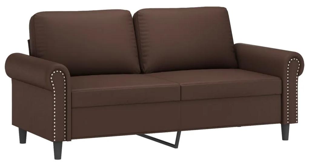 Canapea cu 2 locuri, maro, 140 cm, piele ecologica Maro, 172 x 77 x 80 cm