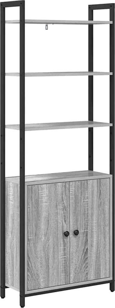 vidaXL Dulap pentru cărți Gri Sonoma 60 x 24 x 161 cm Lemn compozit