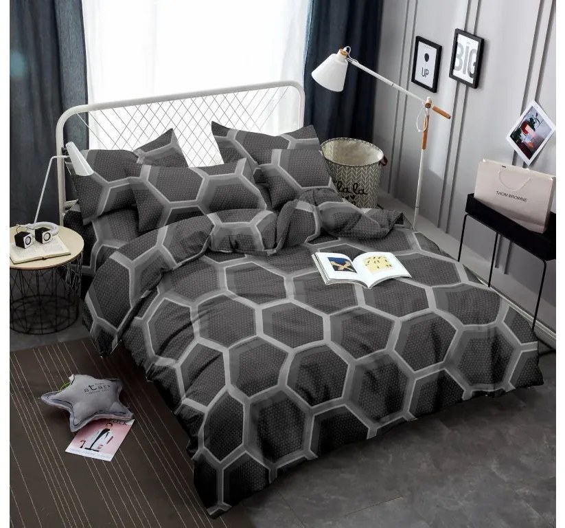 Lenjerie de pat din microfibra Culoare negru, ZORINO