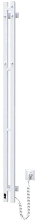 Radiator electric pentru prosoape cu termostat SILOUETTE 200W/230V 150,6 cm IP44 alb, montaj pe partea dreaptă