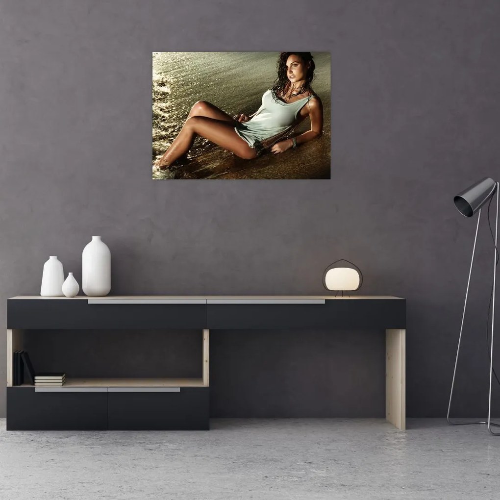 Tablou cu femeie pe plajă (70x50 cm)