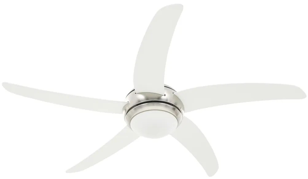 Ventilator tavan decorativ cu iluminare, 128 cm, alb