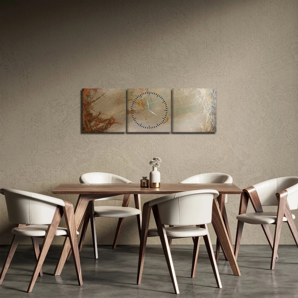 Tablou - Abstract texturat (cu ceas) (90x30 cm)